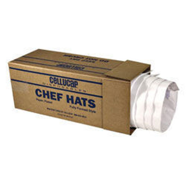 Picture of CHEF HAT - 9""LE FLUTE" CORRUGATED/FLUTED STYLE CHCH HATS - FULLY FORMED 12 PER CASE
